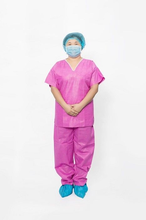 S-XXL Hospital Surgical Scrubs , Pink Hospital Scrubs Pharmaceutical